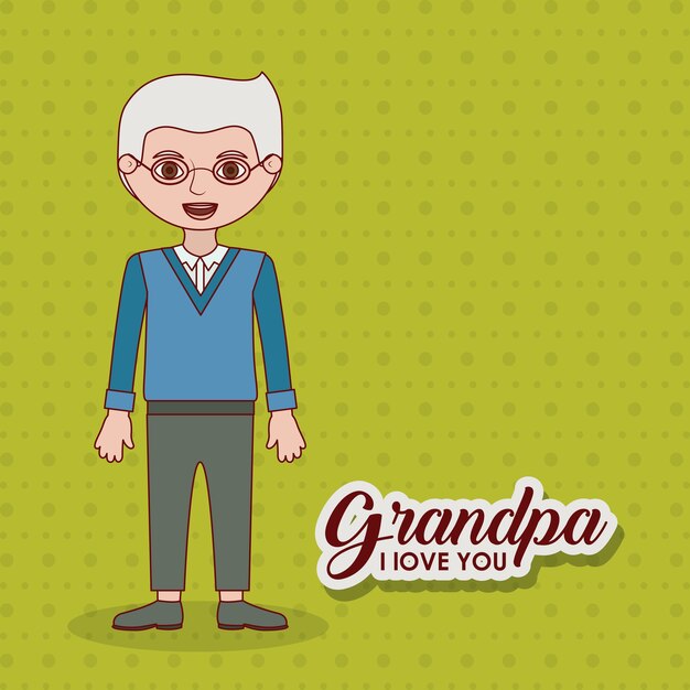 Old man cartoon icon