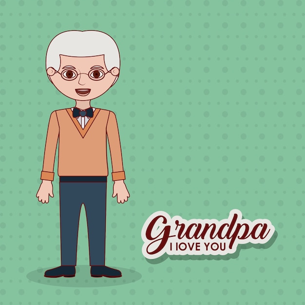 Old man cartoon icon