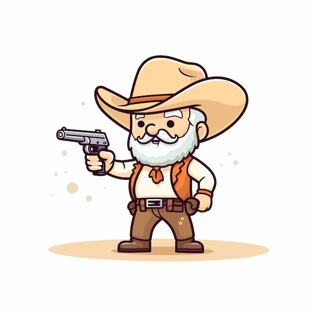 Vector old man cowboy