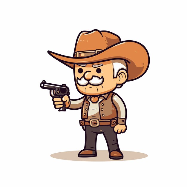 Vector old man cowboy