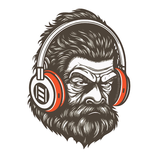 Old man listening to music