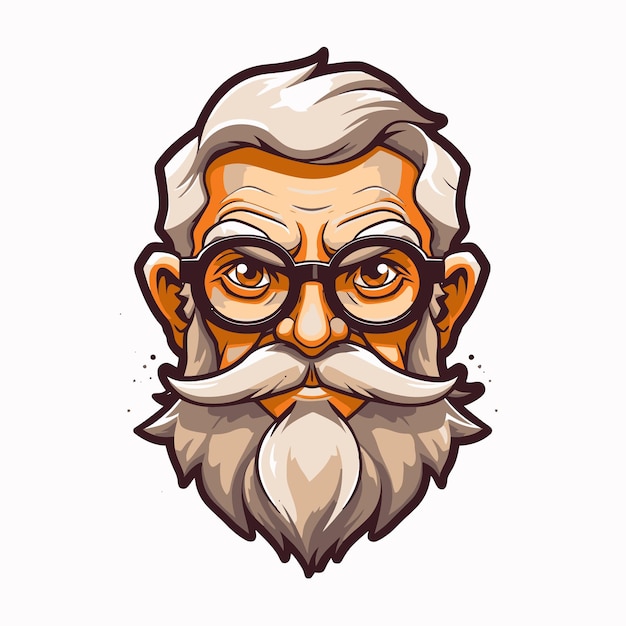 Vector old man mascot
