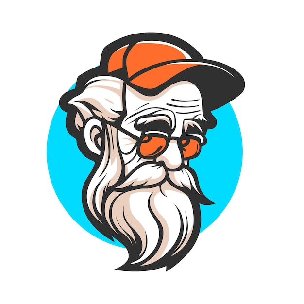 Vector old man portrait illustration