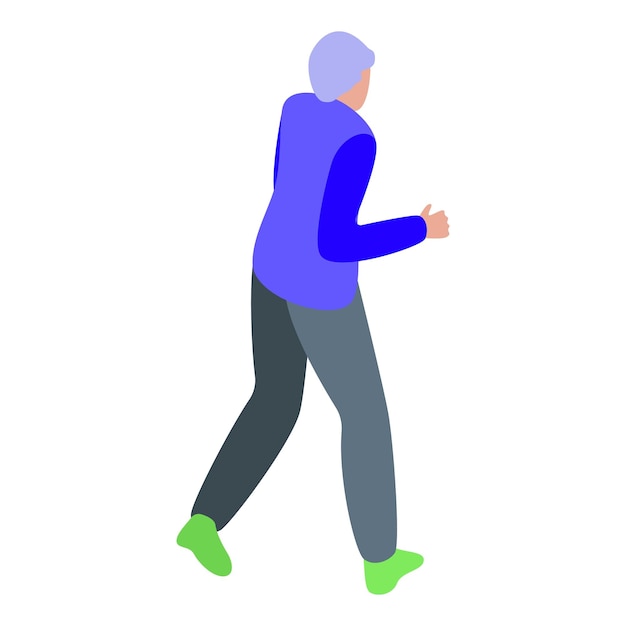 벡터 old man running icon isometric vector training active