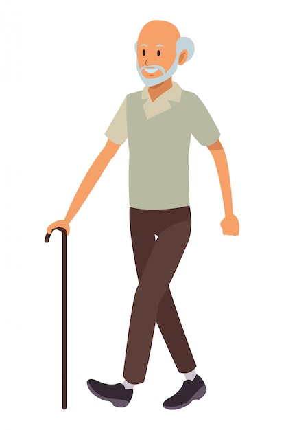 Old man with cane