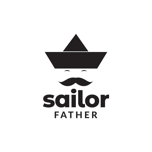 Old man with mustache sailor logo design vector graphic symbol icon sign illustration creative idea