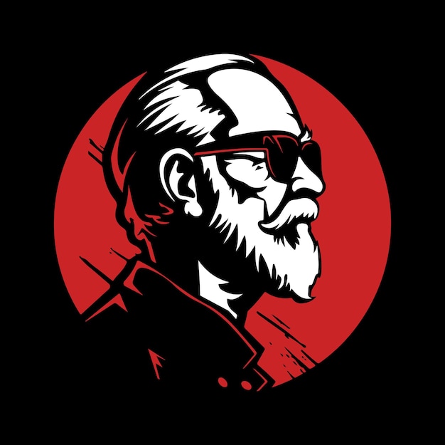 Old man with sunglasses logo