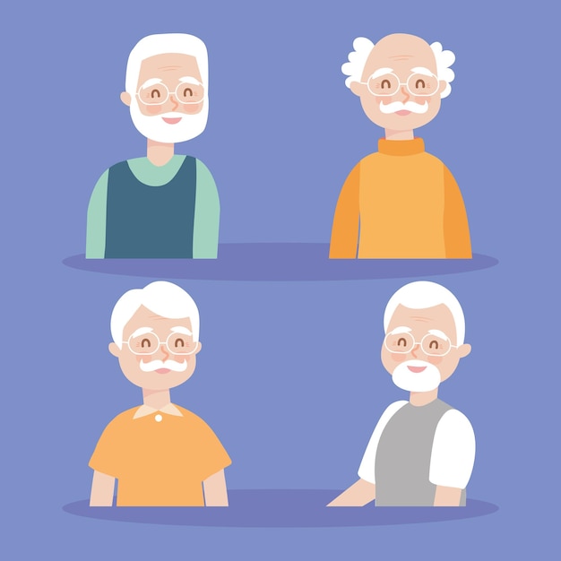 Old men icon set design