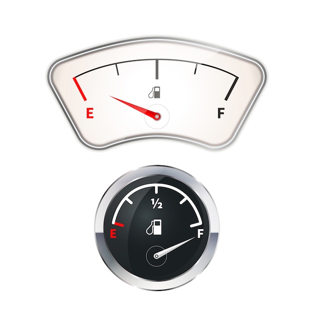 Indicatori di carburante vecchi e moderni