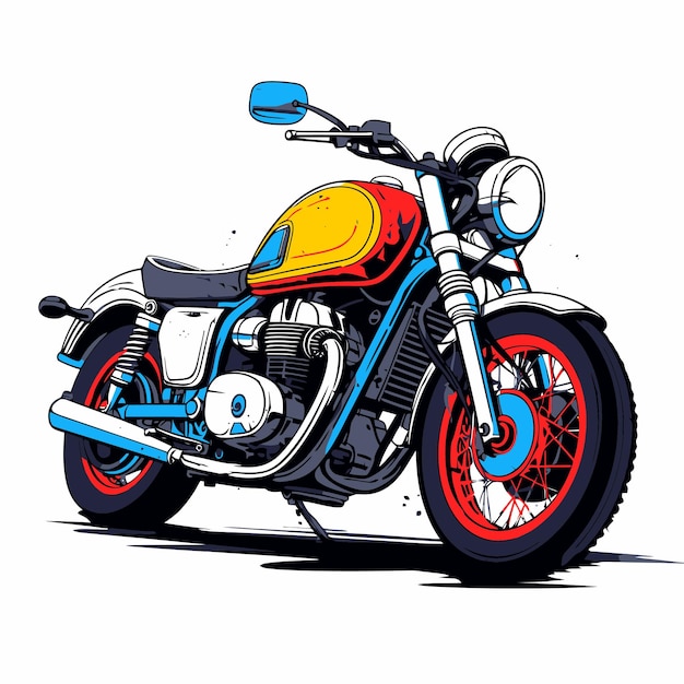 Vector old motorbike illustration with pop art style