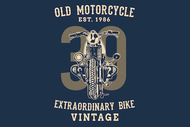 Vector old motorcycle extraordinary bike vintage silhouette design