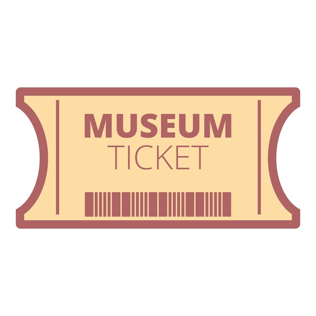 Vector old museum ticket icon cartoon vector pass coupon cinema admit