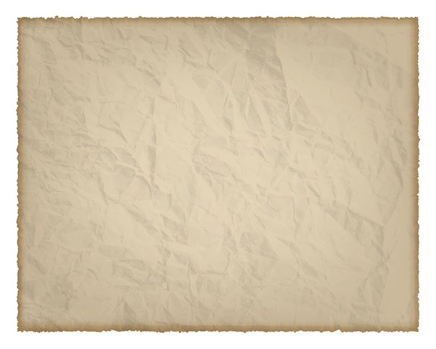 텍스트에 대 한 장소를 가진 흰색 배경에 고립 된 탄 가장자리와 오래 된 종이. 벡터 일러스트 레이 션
