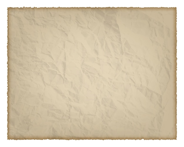 Vector old paper with burnt edges isolated on white background with place for your text. vector illustration