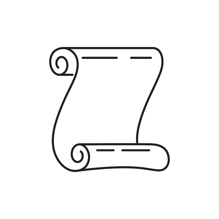 Old paper with line art icon design