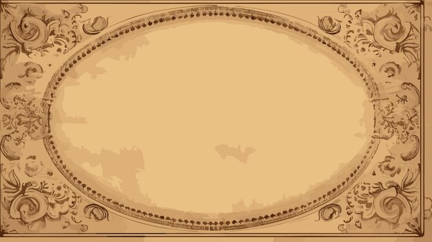 Vector an old paper with opulent ornament borders background illustration cartoon style