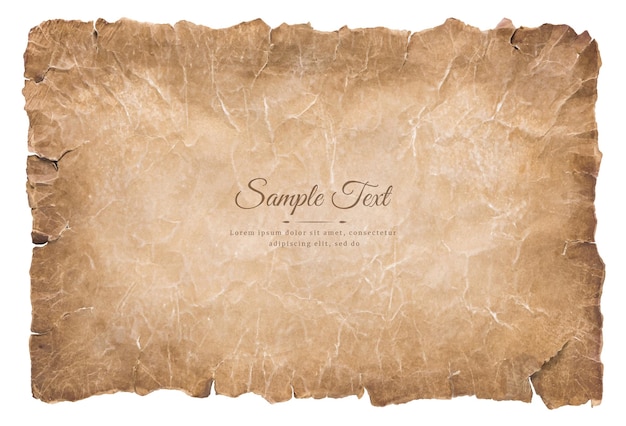 Premium Vector  Old parchment paper sheet vintage aged or texture isolated  on white background