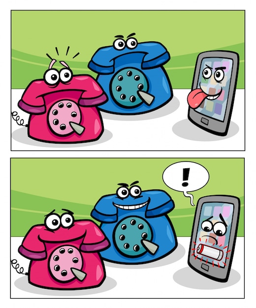 Vecchi telefoni e fumetti di smart phone