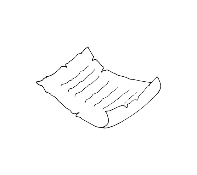 Старый кусок бумаги с надписью Ручно нарисованный древний папирус Векторная иллюстрация в стиле doodle