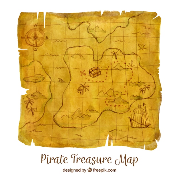 Old pirate treasure map