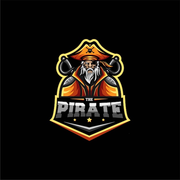 Old Pirates Esport Logo illustratie sjabloon