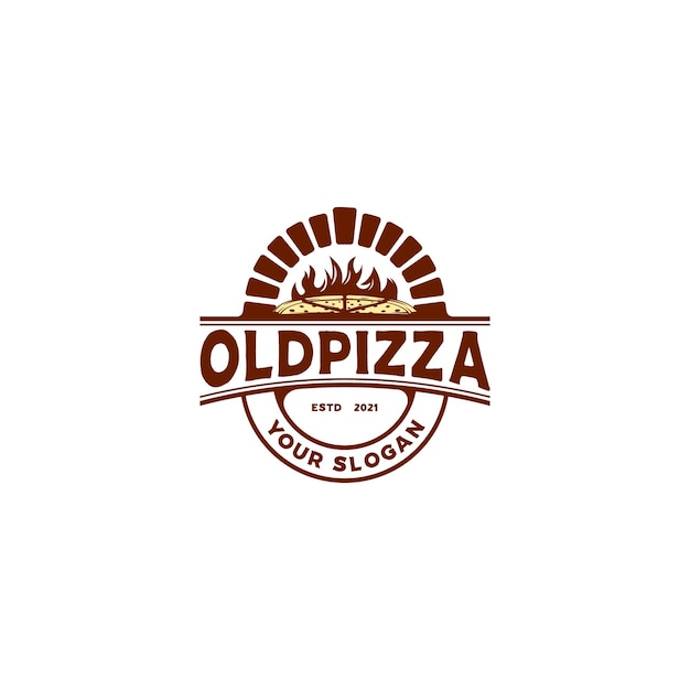 Old pizza emblem logo designs