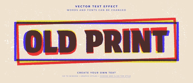 Old print overlay tekst effect op abstracte achtergrond risograph retro vector grafische stijl