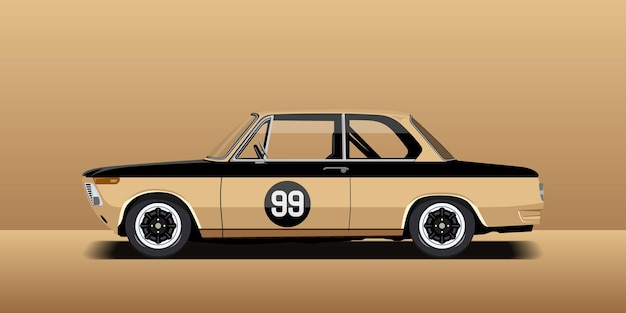 old race car cartoon style