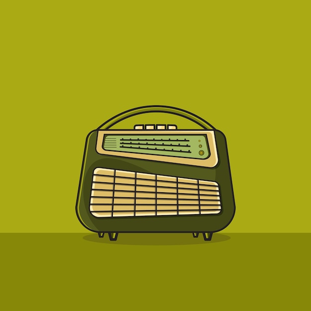 Vector old radio illustration vector and background