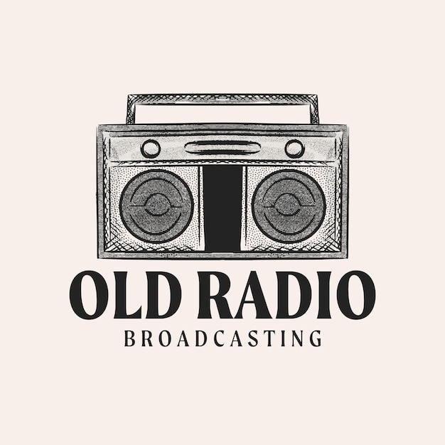 Old radio logo design vector illustration