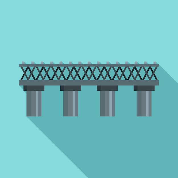 Vector old railroad bridge icon flat illustration of old railroad bridge vector icon for web design