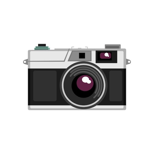 Old rangefinder camera vector illustration isolated on a white background.