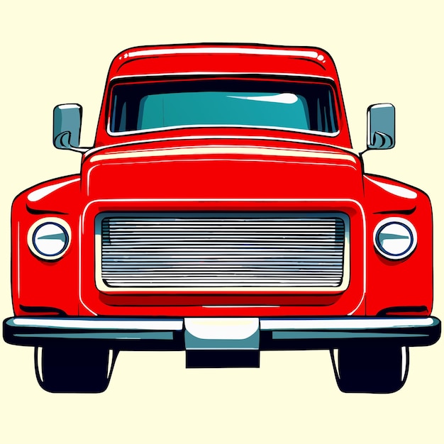 Vector old red truck vector illustration