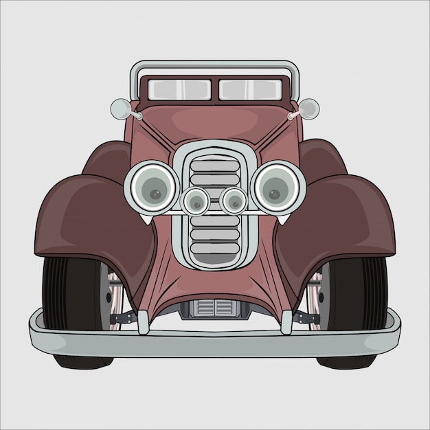 Vector old retro car illustration