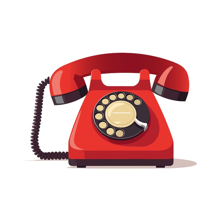 Vector old retro rotary dial telephone icon vintage phone isolated vector illustration