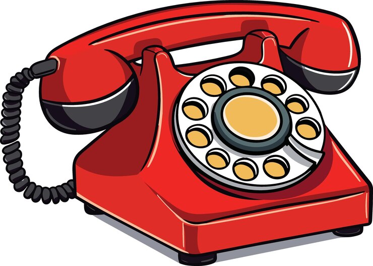 Vector old retro rotary telephone vintage red phone isolated on a white background vector illustration
