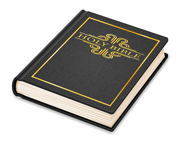old retro vintage bible closed in cover isolated on white
