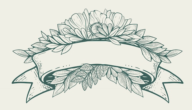 Old ribbon with flora ornament