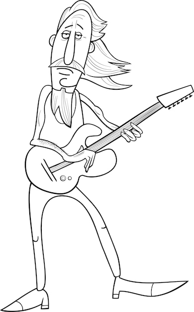 old rock man cartoon illustration