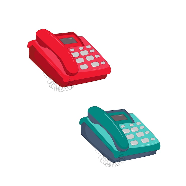 Vector old rotary telephone vector illustration