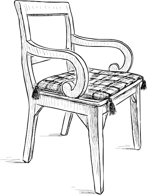 오래 된 소박한 의자