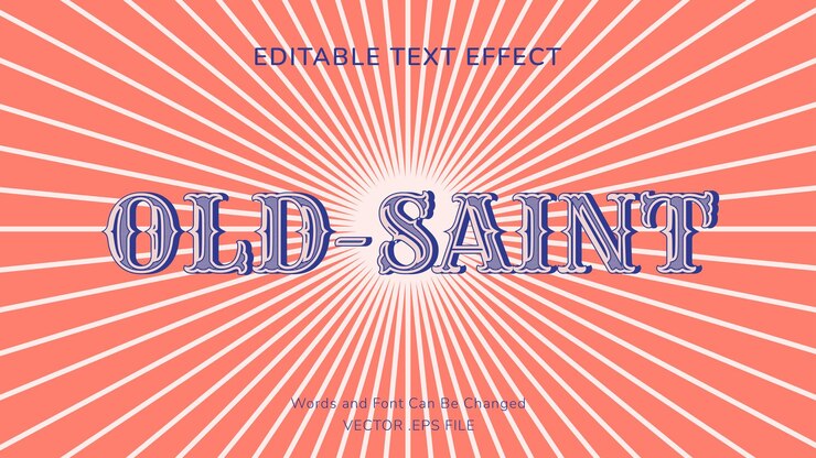 Vector old saint text effect