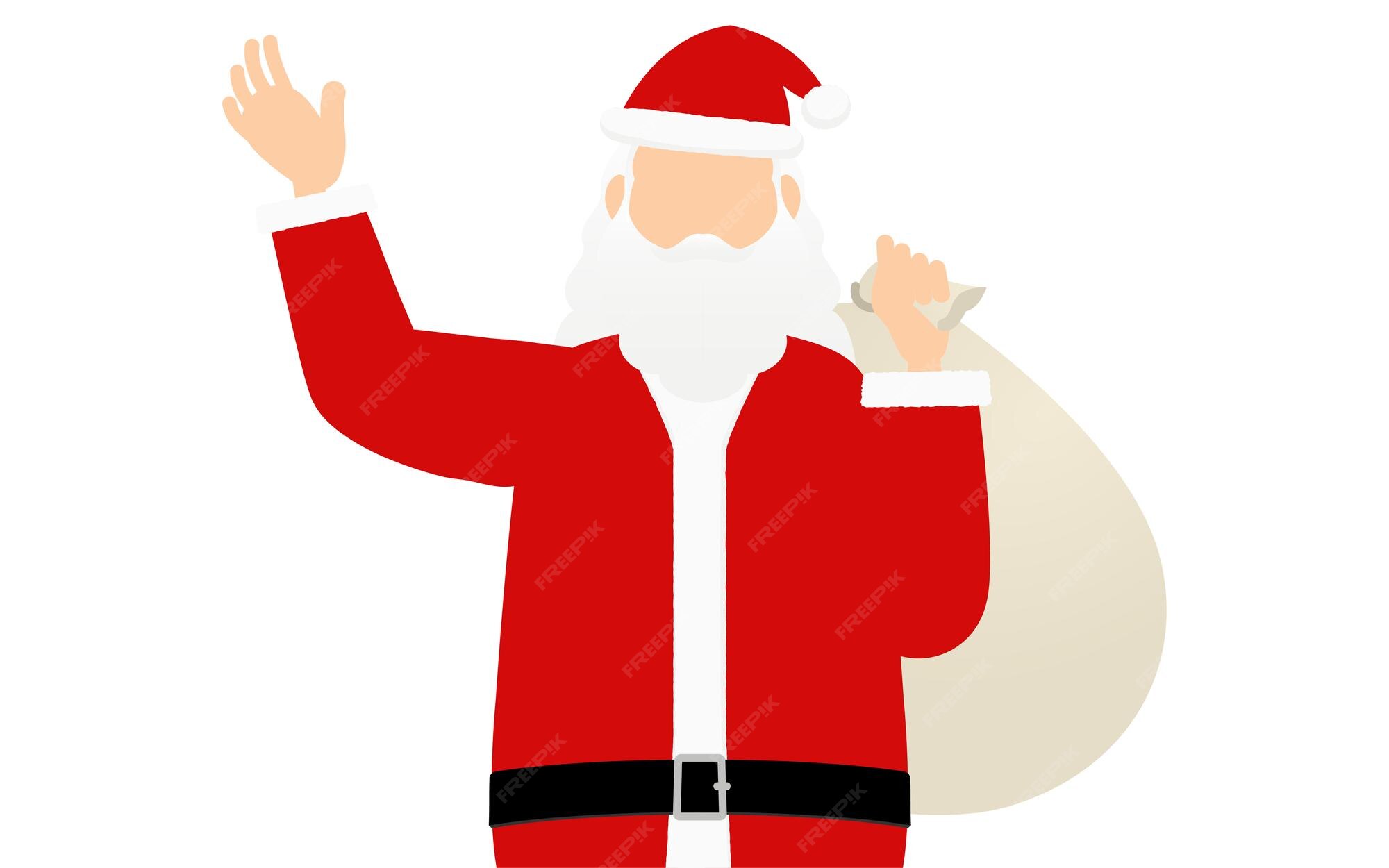 Premium Vector Old santa claus carrying a bag of presents