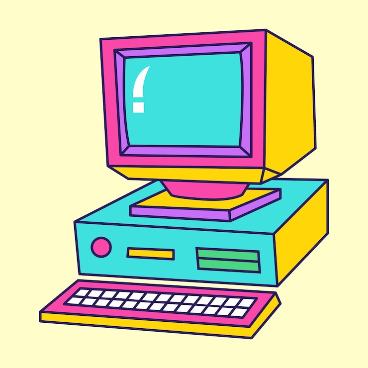 Vector old school computer vector image