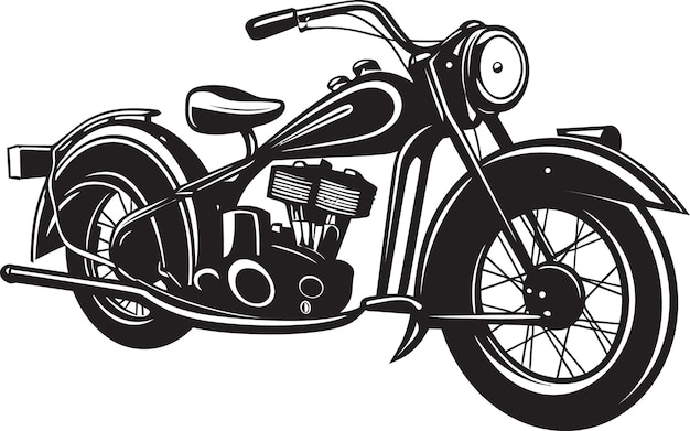 Vector old school drive vintage bike icon retro revival motorbike badge