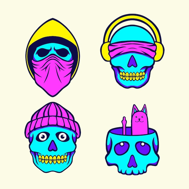 old school neon kleur vector