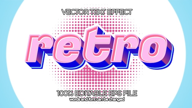 old school Retro editable text effect style EPS editable text effect