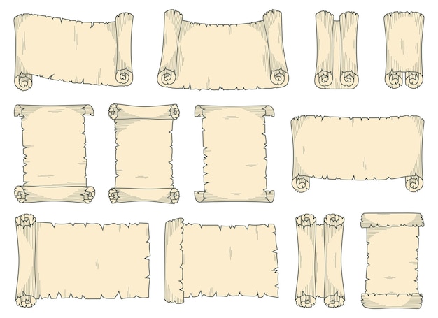 Vettore vecchia illustrazione del disegno vettoriale di scorrimento isolata su sfondo bianco