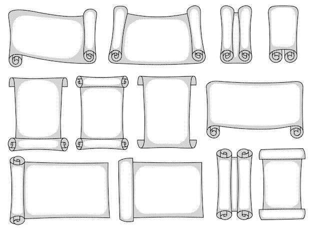 Vettore vecchia illustrazione del disegno vettoriale di scorrimento isolata su sfondo bianco