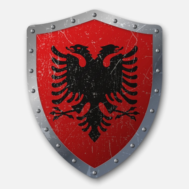 Old Shield with Flag of Albania